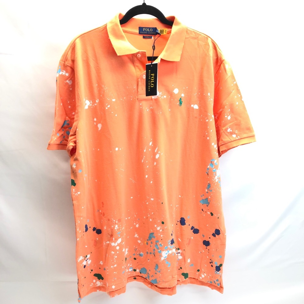 Polo Ralph Lauren Distressed Repaired Orange shirt - Picture 3 of 8